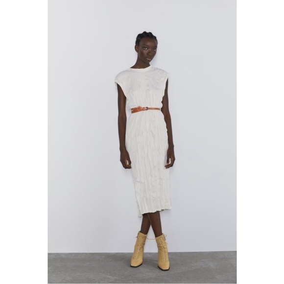 Zara crinkle effect midi dress - Picture 5 of 10
